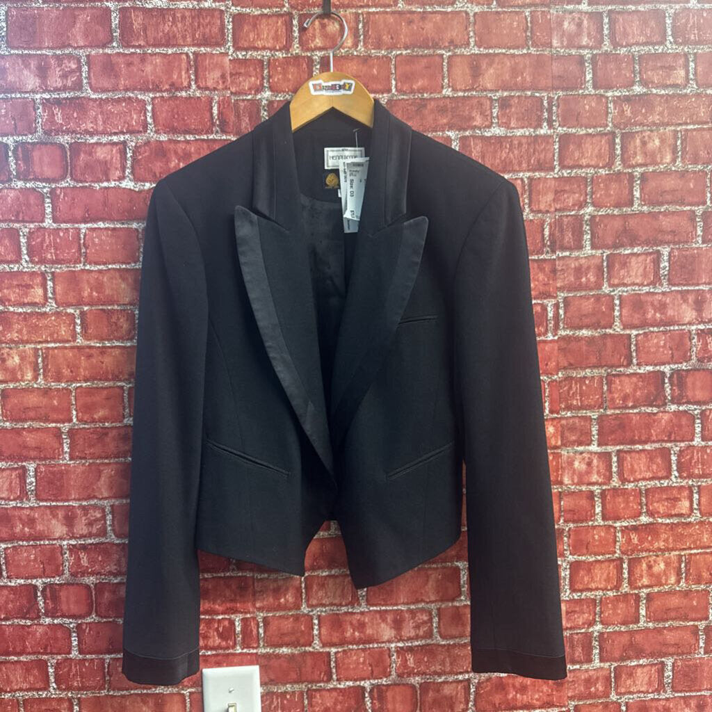 Henri Bendel Black Tuxedo Style Blazer Jacket Ladies Size P