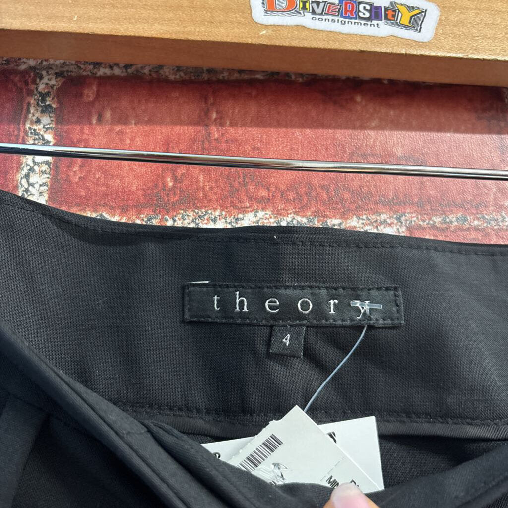 Theory Black Wool Trouser Pants Size 4
