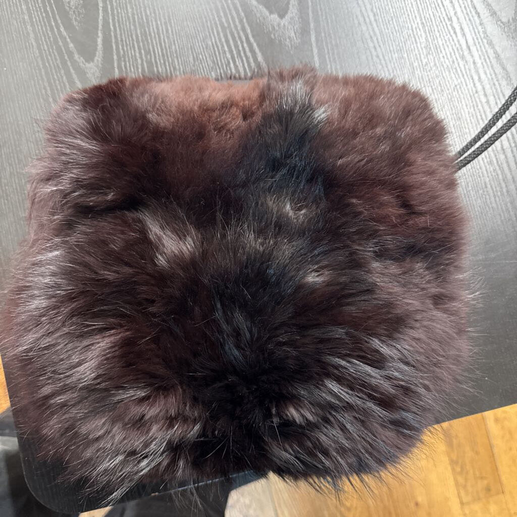 Vintage Purple Dyed Fox Fur Hand Warmer Bag