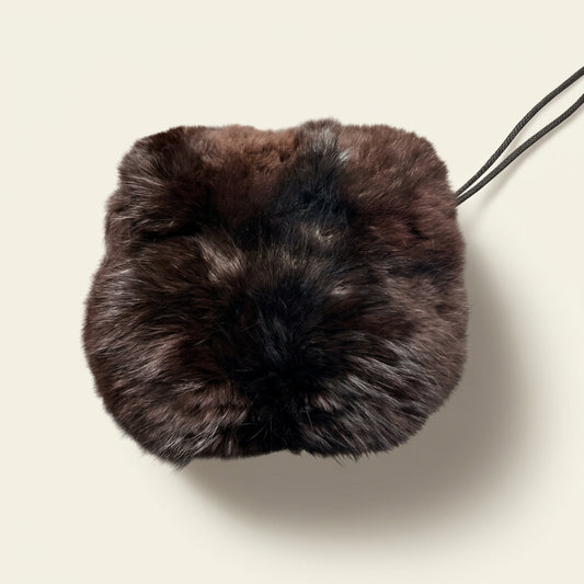 Vintage Purple Dyed Fox Fur Hand Warmer Bag
