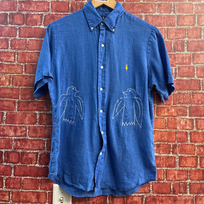 Polo Ralph Lauren Hand Embroidered Penguin SS Button Up Size S
