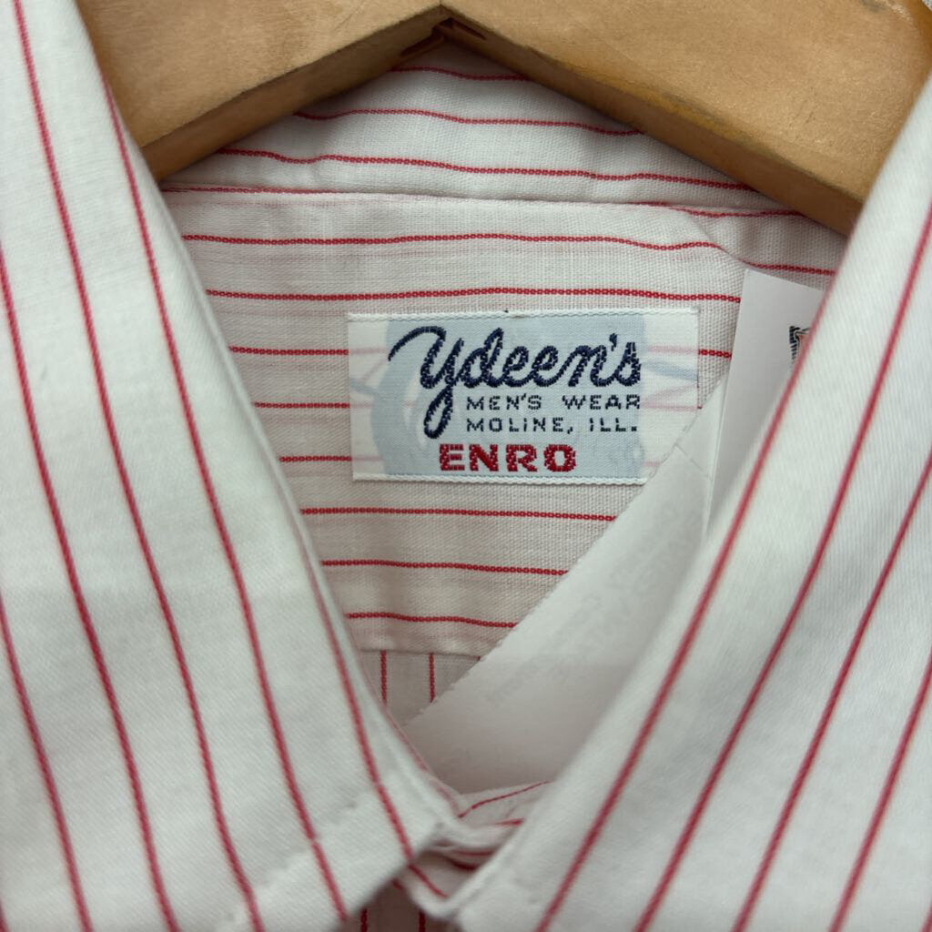 Enro Vintage Red Pinstripe Dress Shirt Men’s Size L