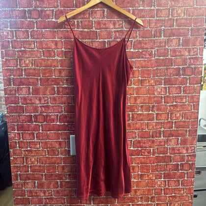 THXSilk Red Silk Mini Slip Dress Size S