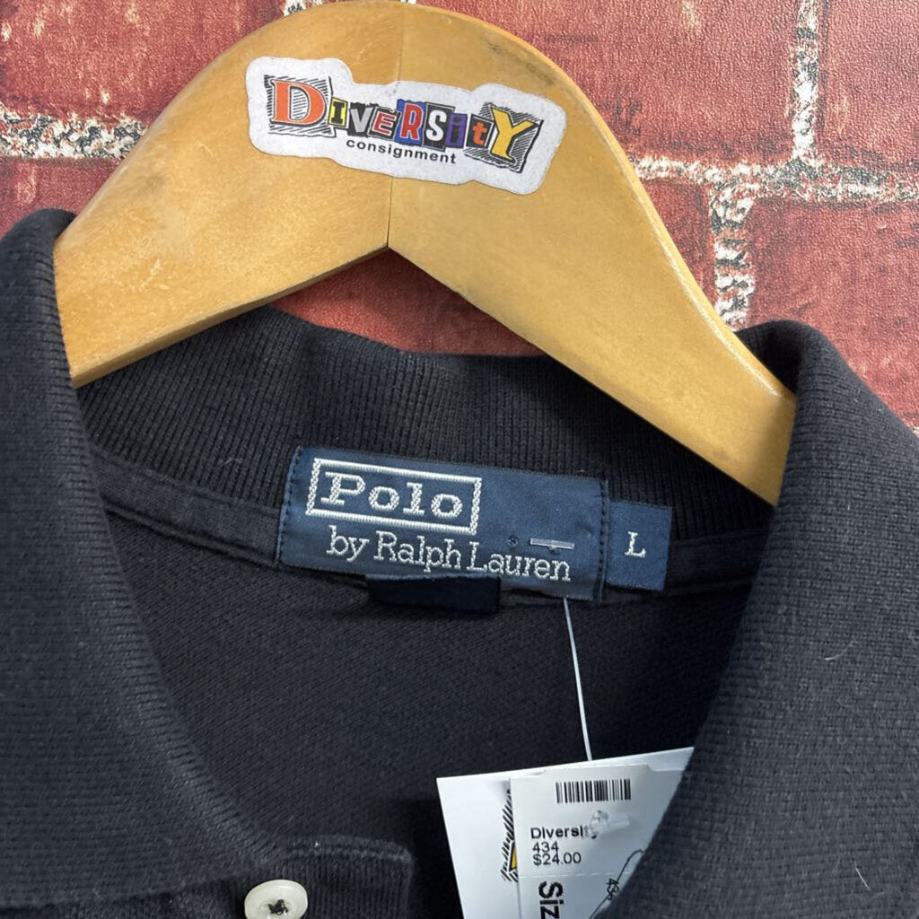 Polo Ralph Lauren Short-Sleeve Mesh Polo T-Shirt Black Size L