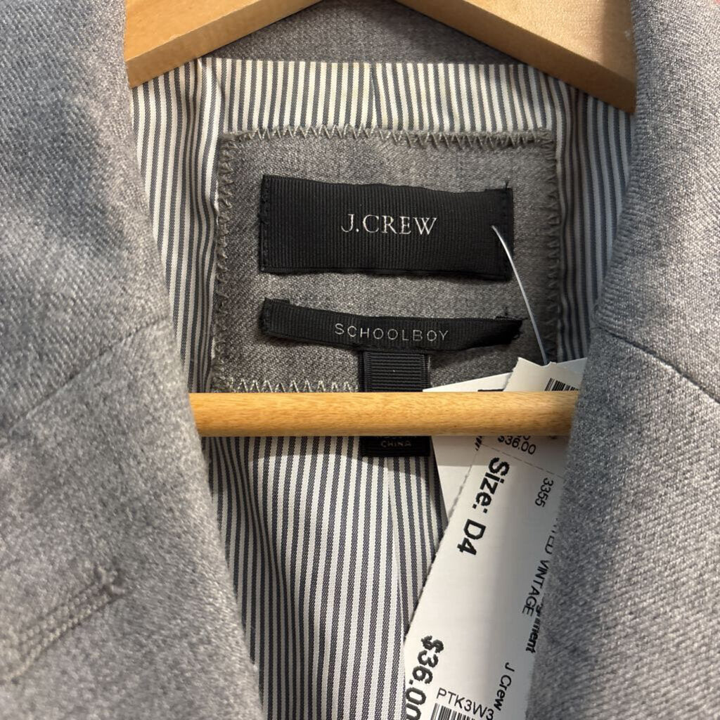 J. Crew Schoolboy Blazer Gold Buttons Grey Size 8