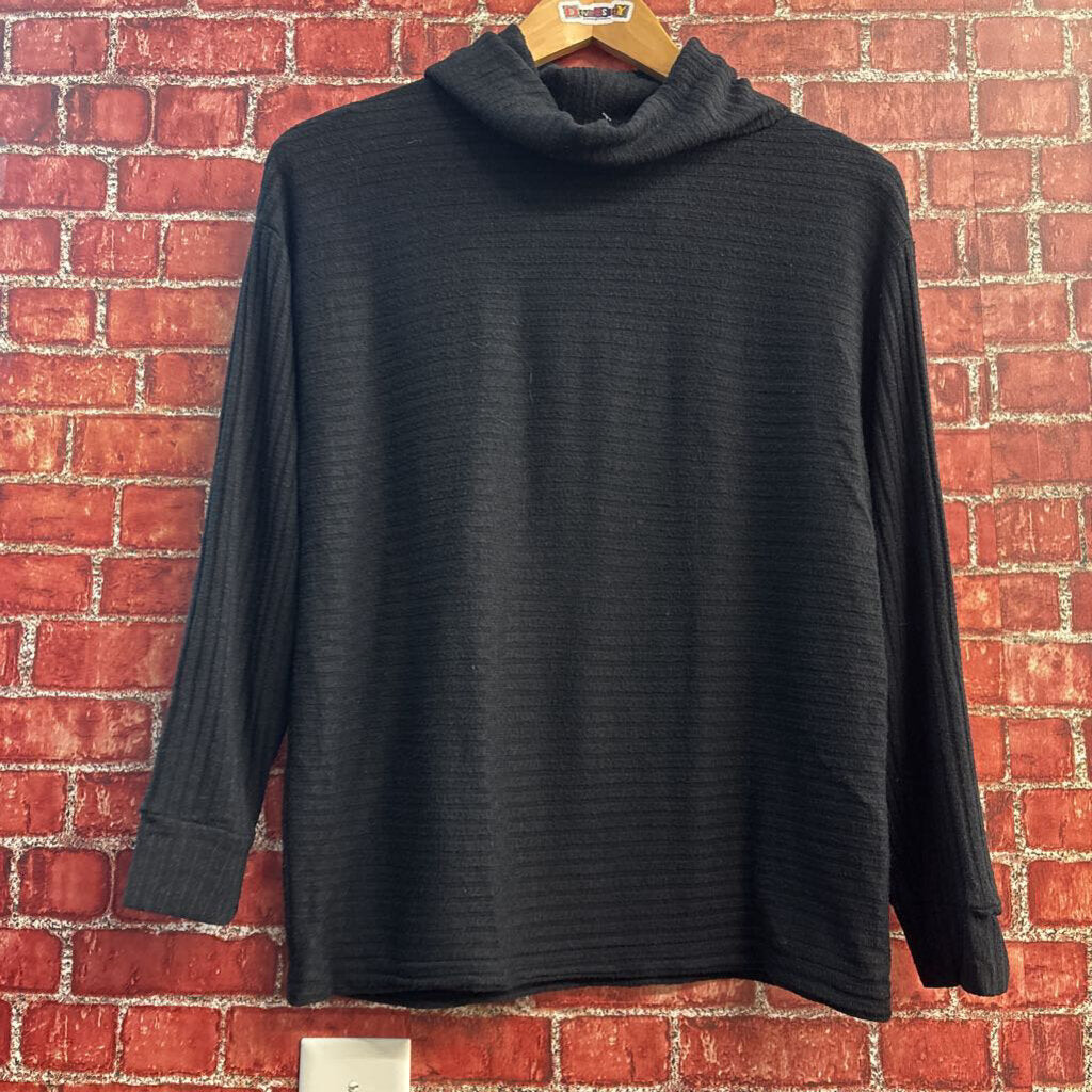 Gap Turtle Neck Ribbed Long Sleeve Sweater Black Size S