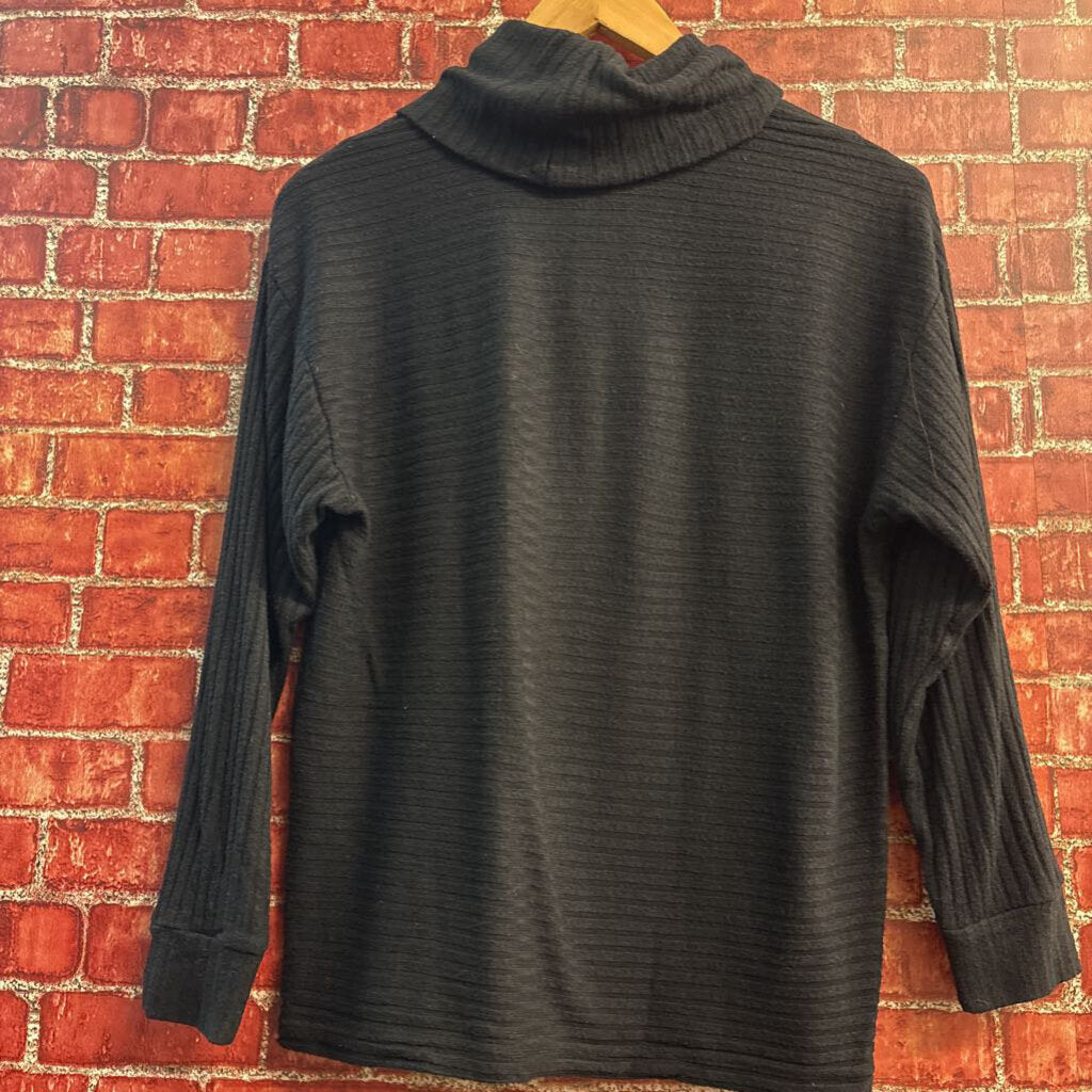 Gap Turtle Neck Ribbed Long Sleeve Sweater Black Size S