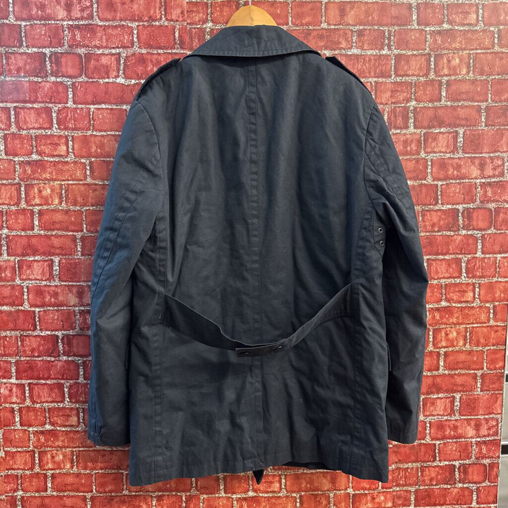 JACHS NY Utility Peacoat Jacket Anchor Buttons Charcoal Size L