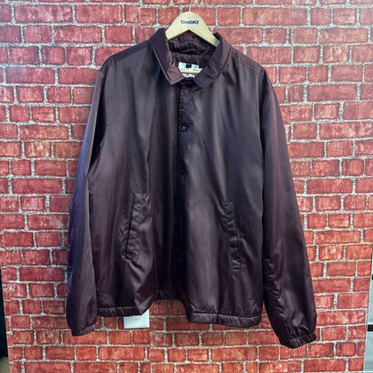 Topman Satin Coach Windbreaker Embroidered Back Maroon/White/Peach/Multi Size XL