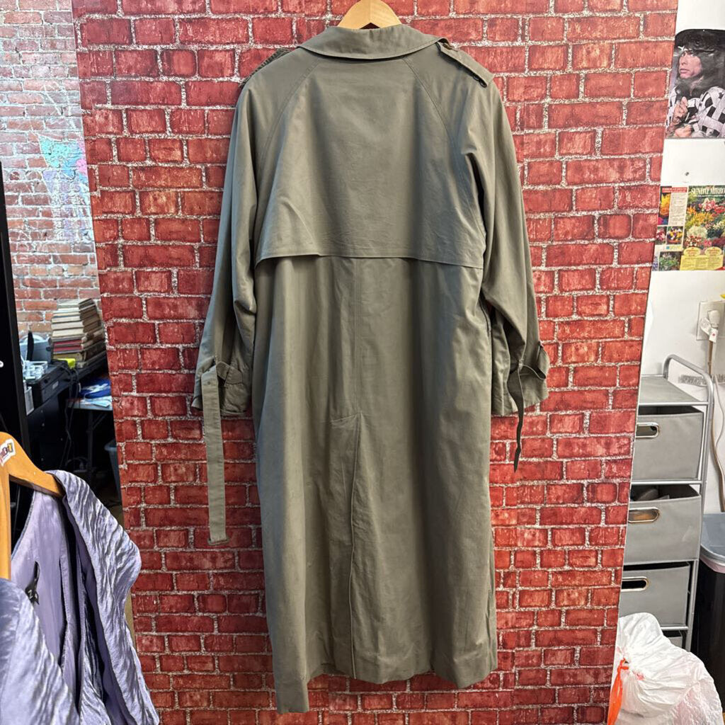 Burberrys London Double-Breasted Trench Coat Green