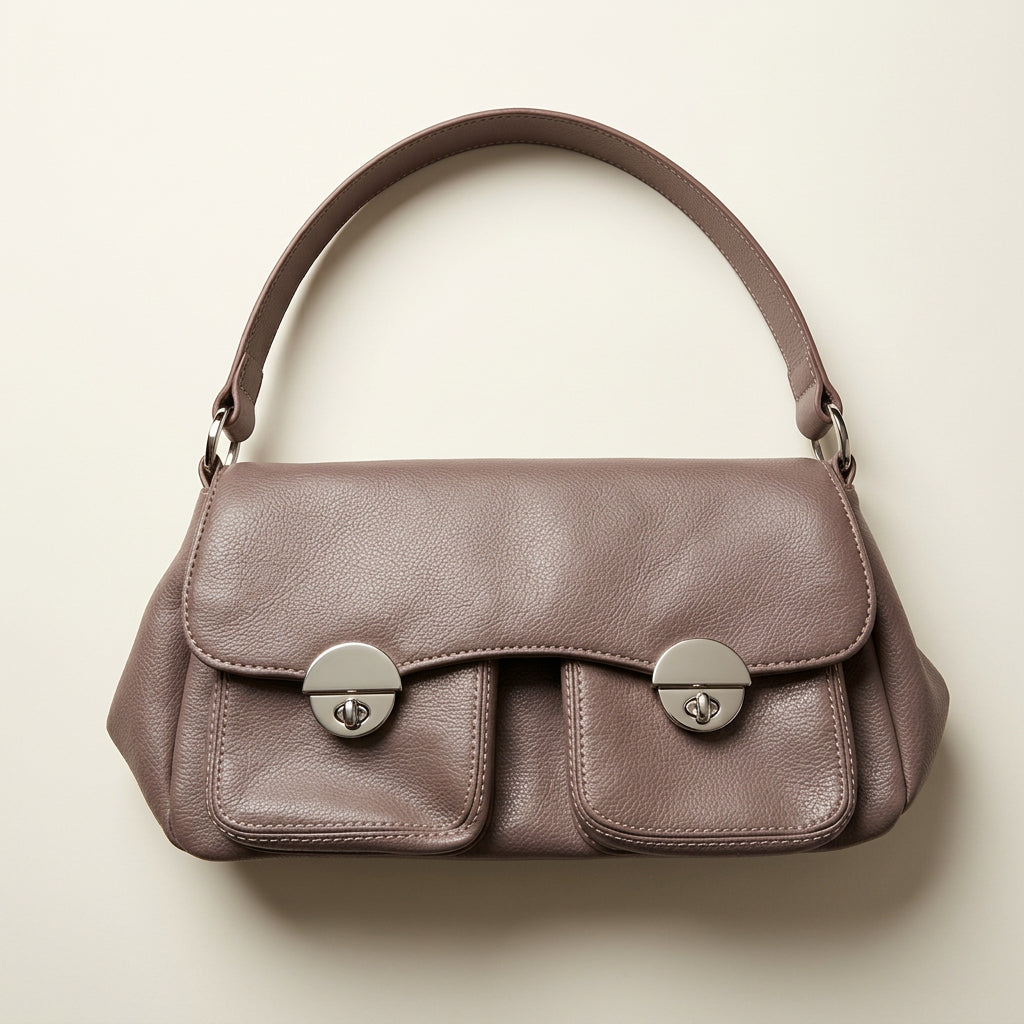 Vintage Nine West Faux Leather Shoulder Bag Purple