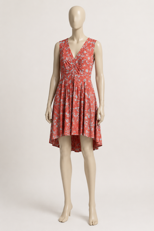 Thakoon Midi Dress Sleeveless Coral/Grey Size 4