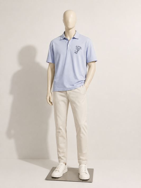 Versace Collection Polo Medusa Embroidered Logo Perriwinkle Men’s Size M