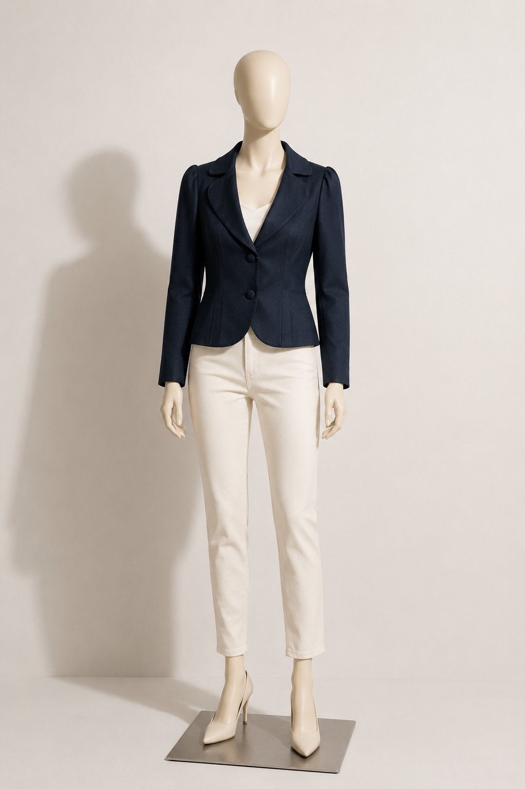 NWT Liquid Blazer 2 Button Metallic Navy/Silver Size 10