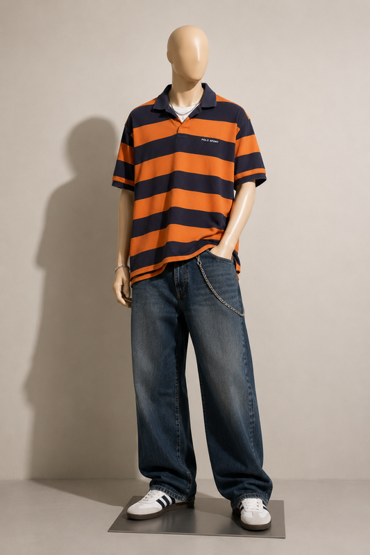 Polo Sport Vintage Polo Orange/Navy Men’s Size L