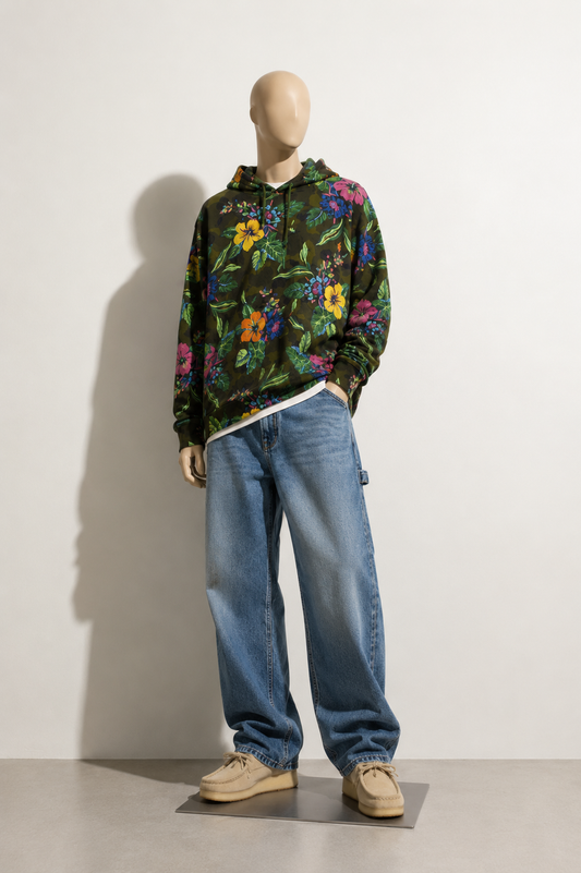 Polo Ralph Lauren Lightweight Hoodie Floral Dark Green/Pink/Green Men’s Size 2XLT