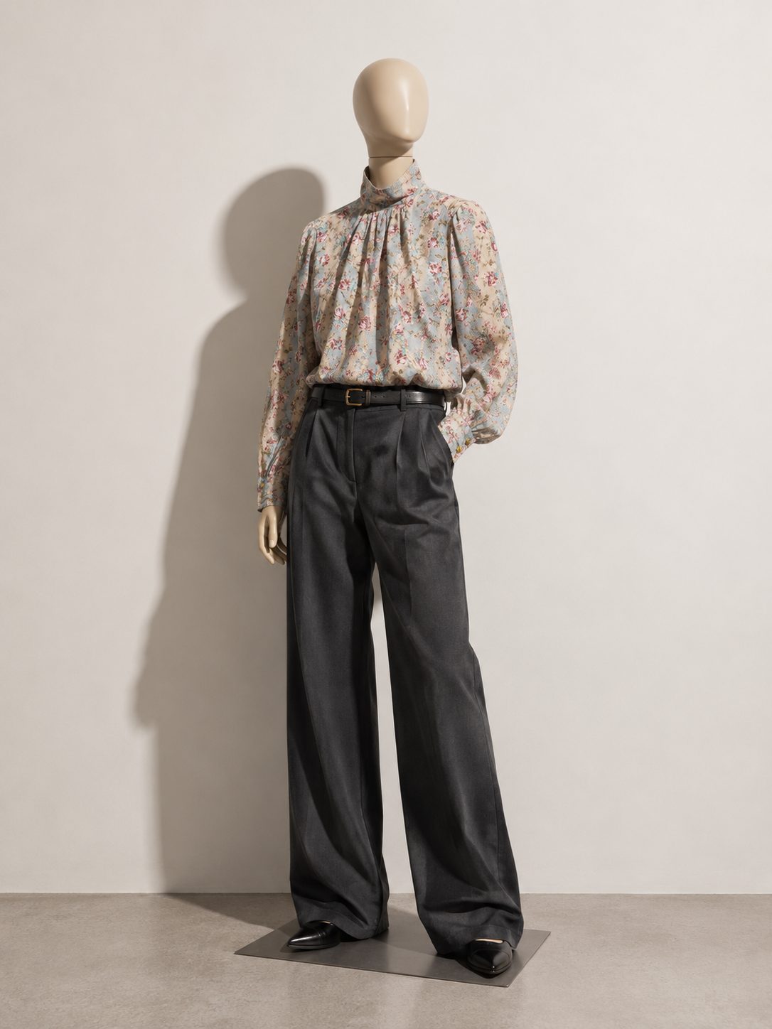 Vivienne Westwood floral blouse high collar Pink/Grey Ladies Size M