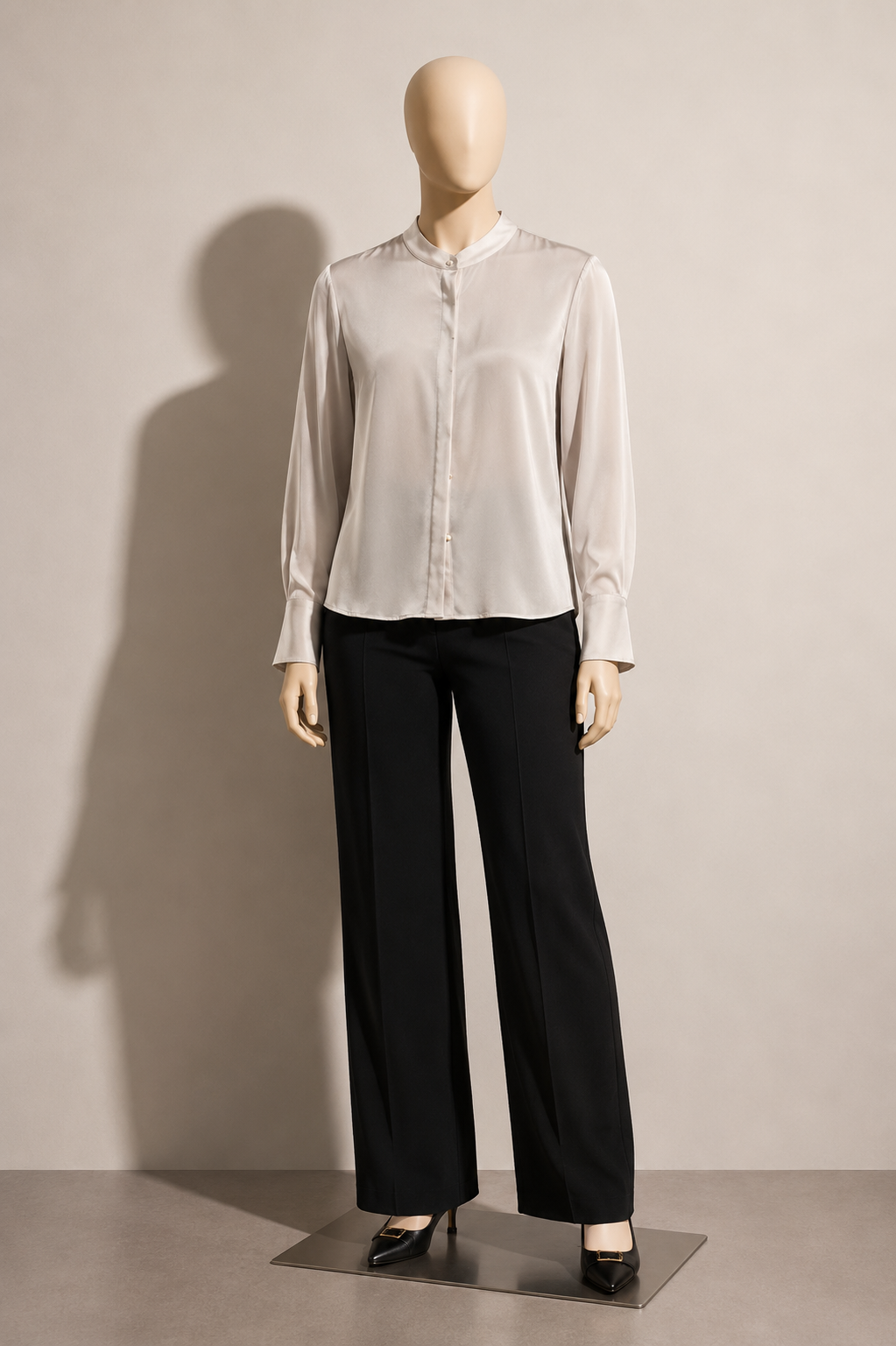 Allsaints Button Up Blouse Taupe Ladies Size 6