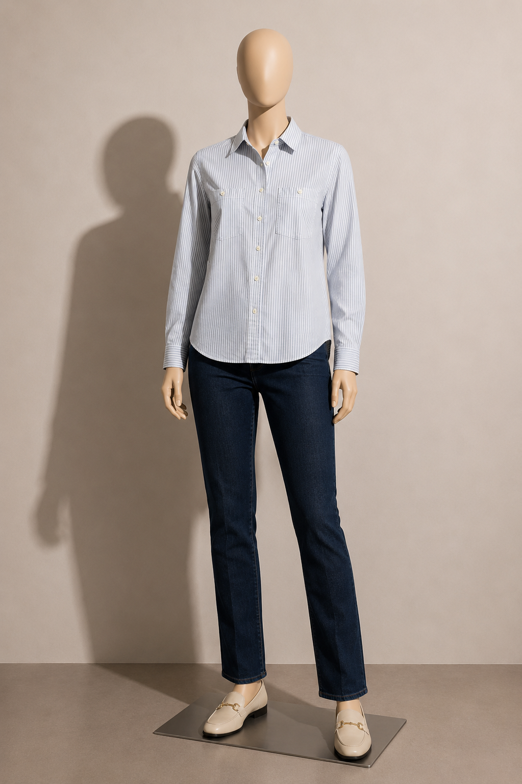 Mother button down stripes White/Blue size S