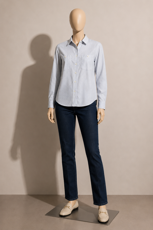 Mother button down stripes White/Blue size S