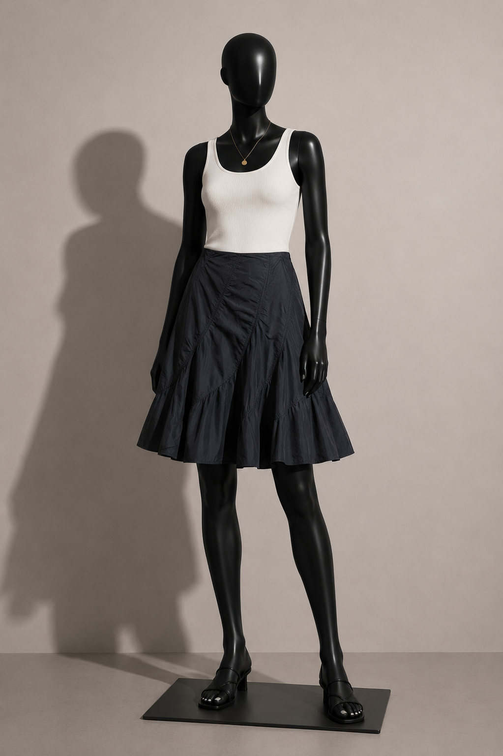 Areli Black Silk Skirt Size 14