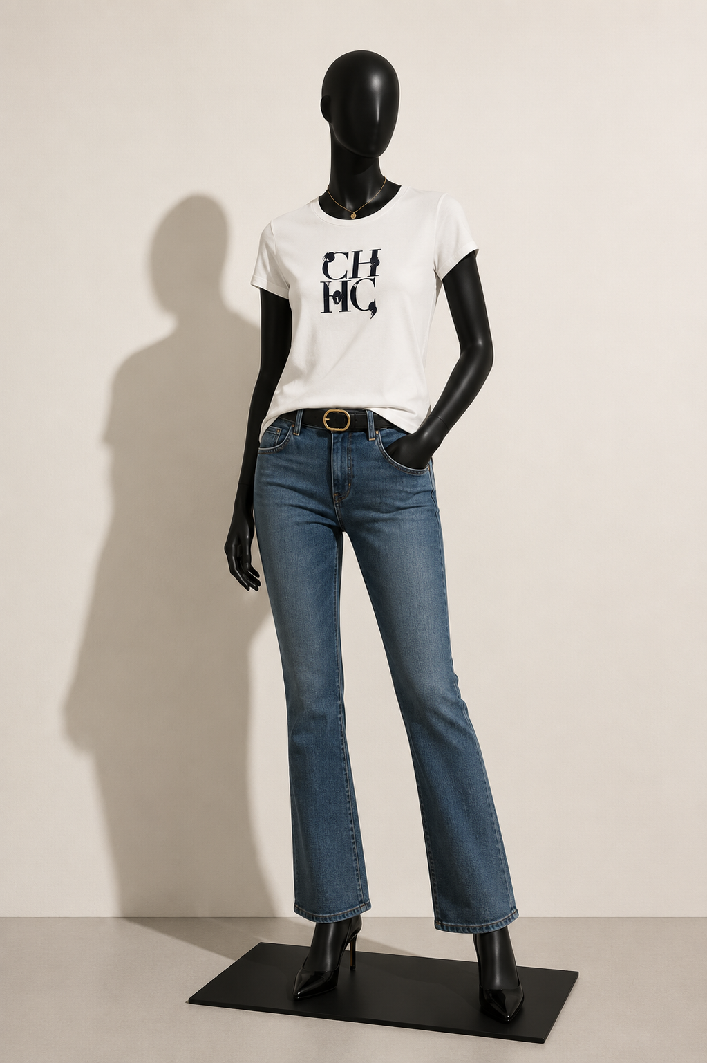 Caroliona Herrera White Baby Tee Top Size XXS