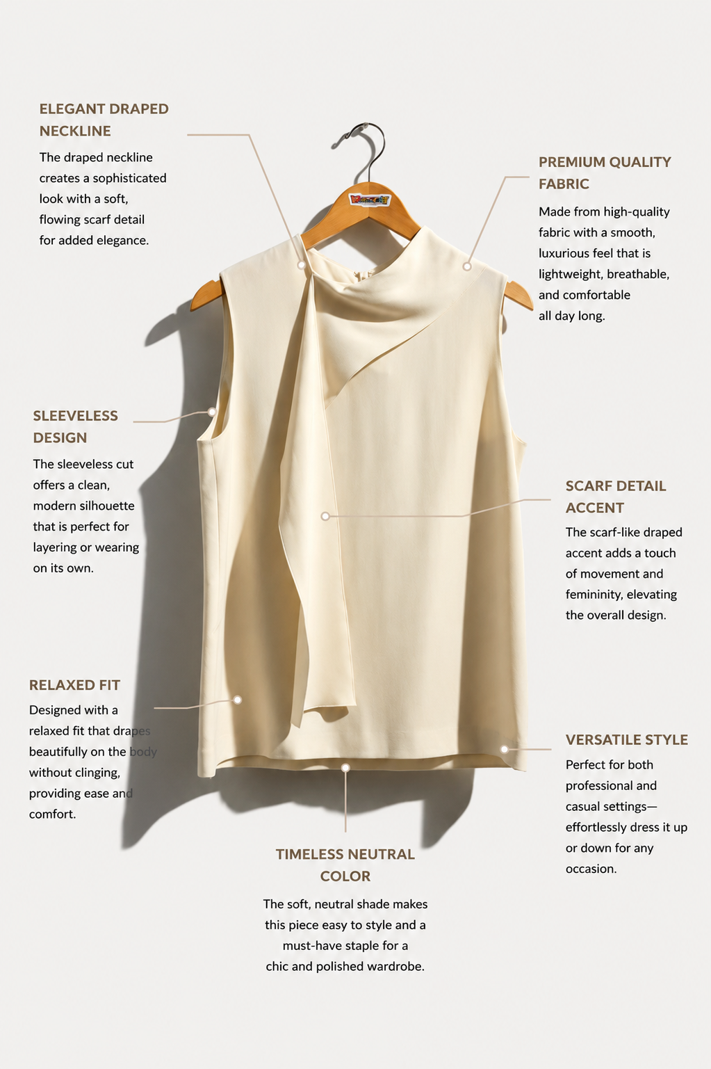 Joseph Beige Tank Top Minimalist Ladies Size 40