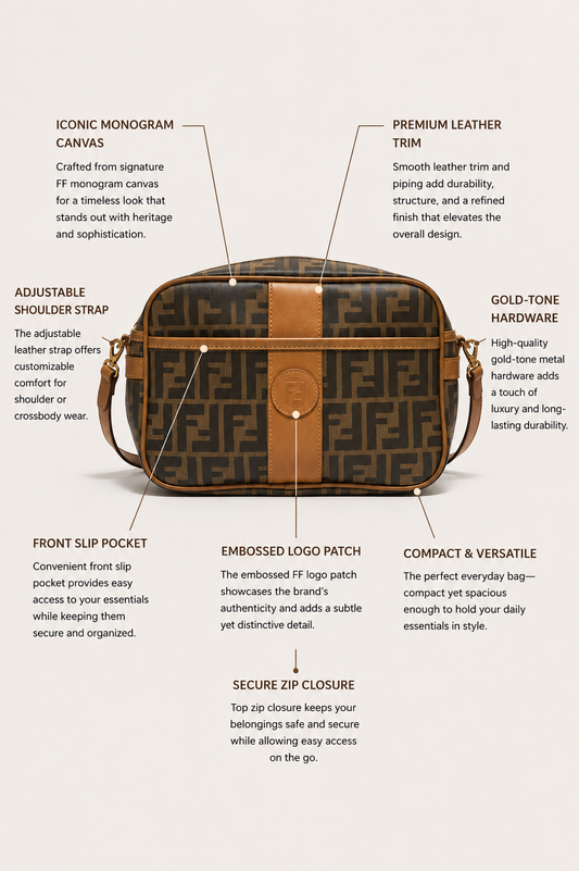Vintage Fendi 70s Zucca Bag Brown