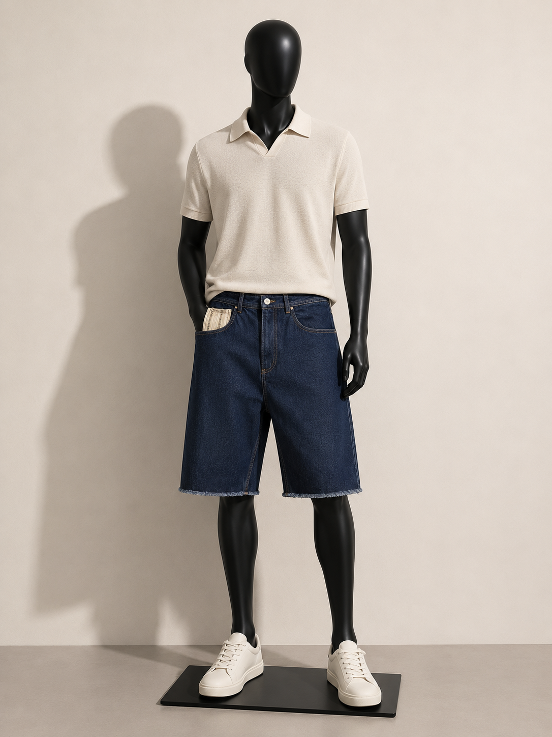 Wales Bonner Blue Cargo Jorts Size 34