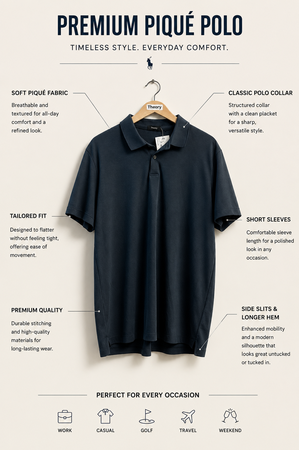 Theory Polo Grey Men’s Size XL