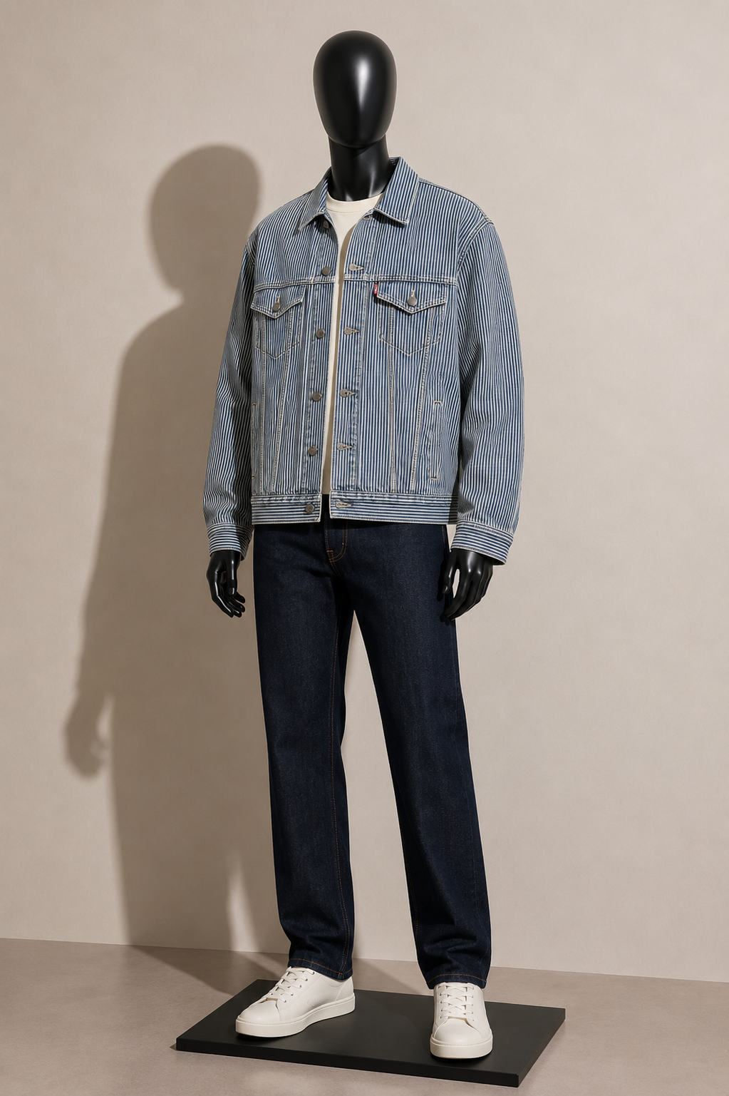 Levi Strauss & Co. Striped Denim Jacket Blue/White Men’s Size XXL