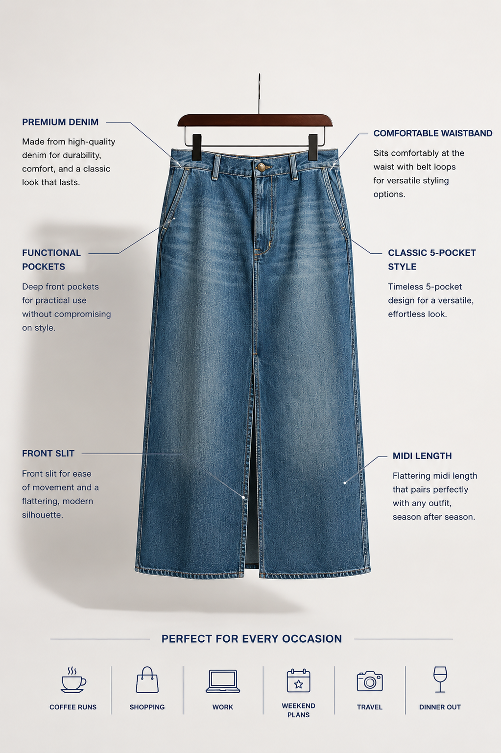 Madewell x Alexa Chung Maxi Denim Skirt Blue Size 26