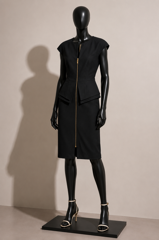 Ted Baker Dress Zip Cap Sleeve Black Size 0