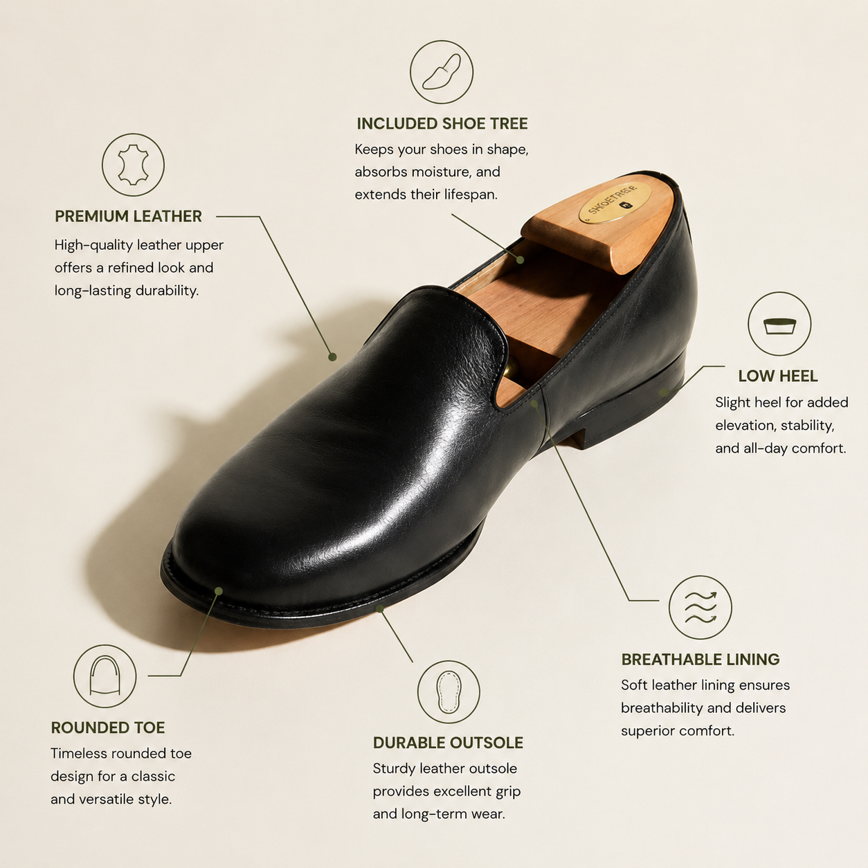 J. T. Fluevog Vintage House Slippers and Case Leather Black Size 9