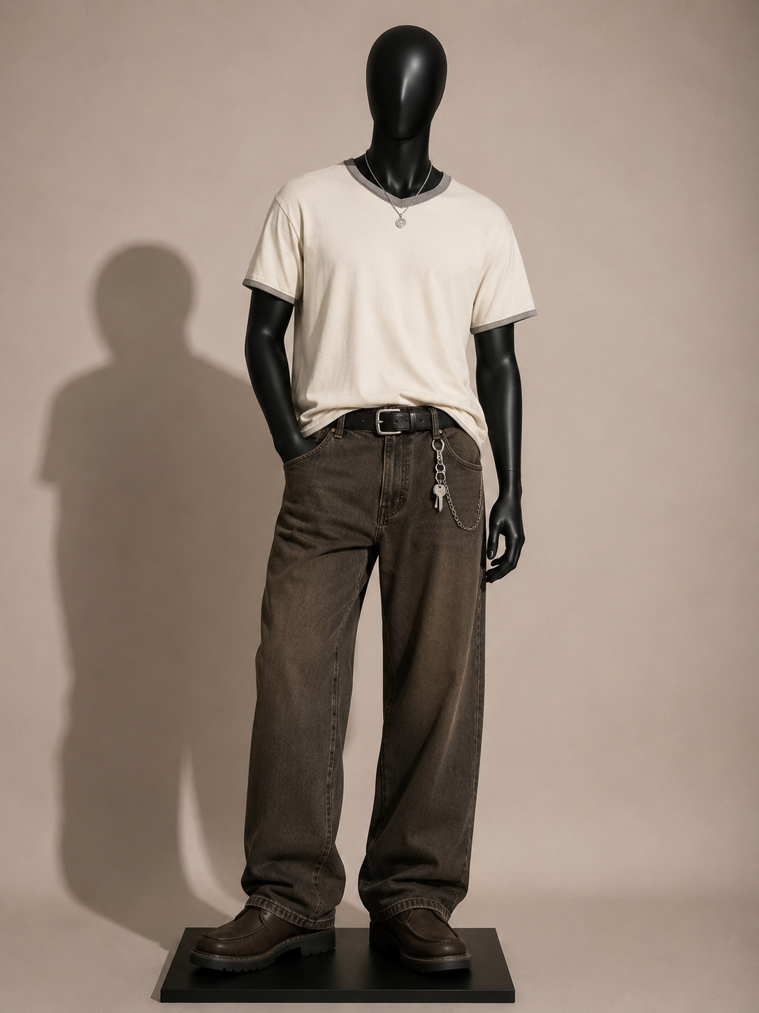 Yves Saint Laurent White Tee W/Grey Trim Men’s Size M