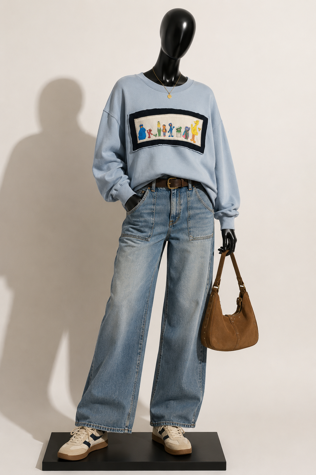 Re_Anna_Mated x Old Navy Crewneck Sesame Street Graphic Blue/Multi Size XL