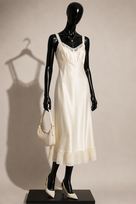 Barbizon Vintage Slip Dress Satin White Size 16