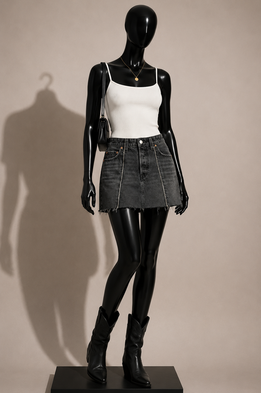 Levis Icon Skirt Denim Grey Size 28