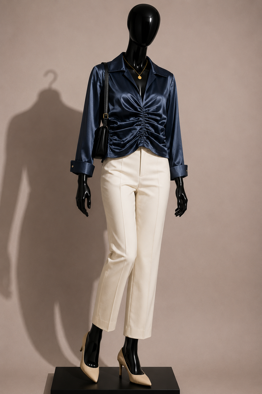 Tadashi Top Metallic Blue/Grey Ladies Size 12