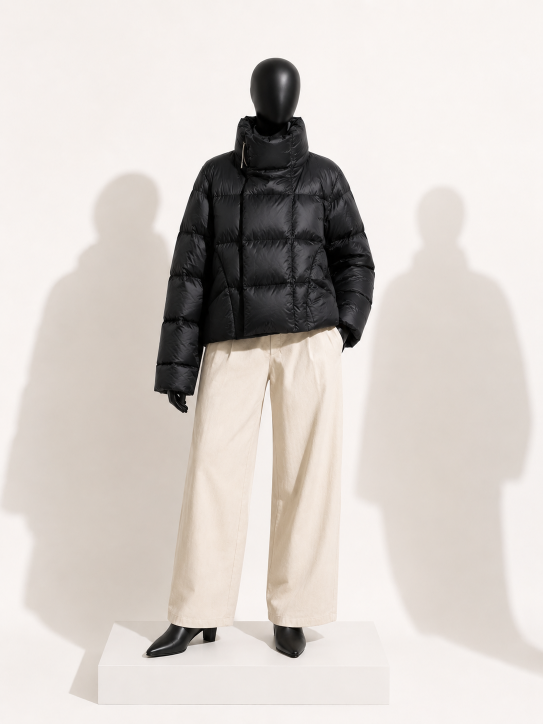 Rick Owens Puffer Jacket Asymmetrical Lil Penguin Tail LIDO S/S '24 Black Size S