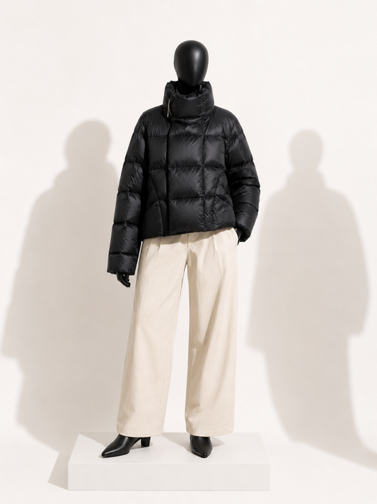Rick Owens Puffer Jacket Asymmetrical Lil Penguin Tail LIDO S/S '24 Black Size S