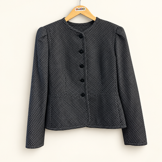 armani textured blazer on off-white background