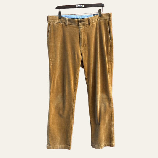 Polo Ralph Lauren brown corduroy pants on off white background